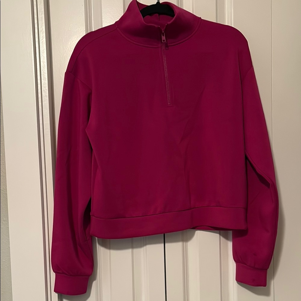 Vibrant Pink Quarter-Zip Top